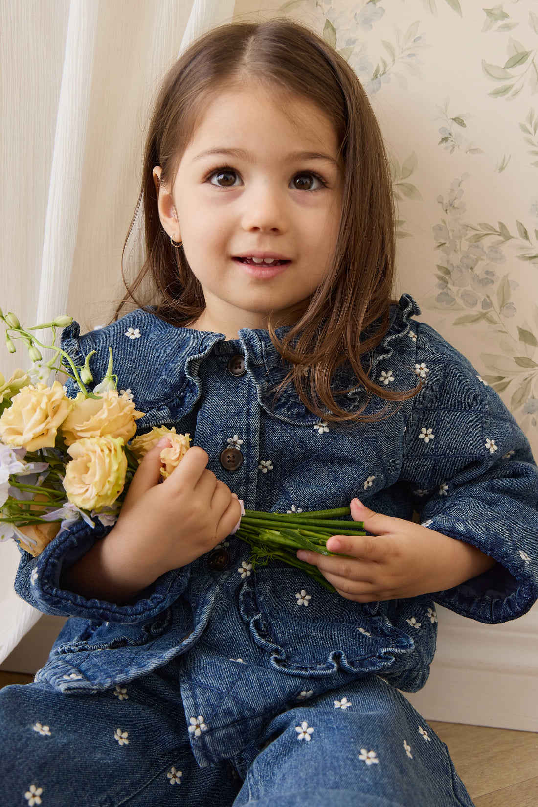 Amandine Jacket - Josie Floral Denim Childrens Jacket from Jamie Kay Australia
