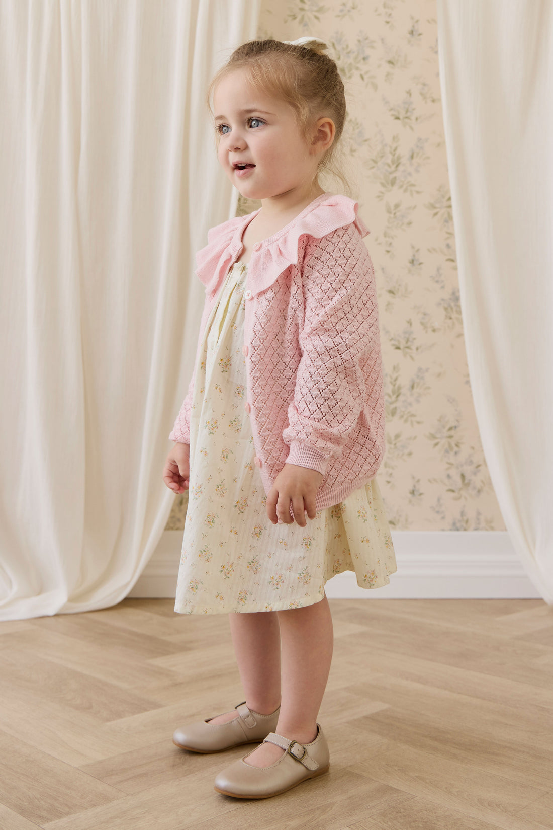 Organic Cotton Cosette Dress-Justine Parchment Childrens Dress from Jamie Kay Australia