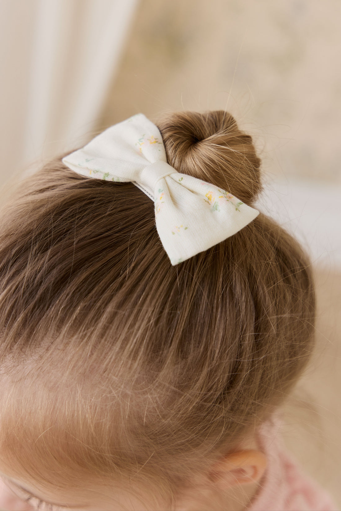 Organic Cotton Desiree Bow-Justine Parchment Childrens Bow from Jamie Kay Australia