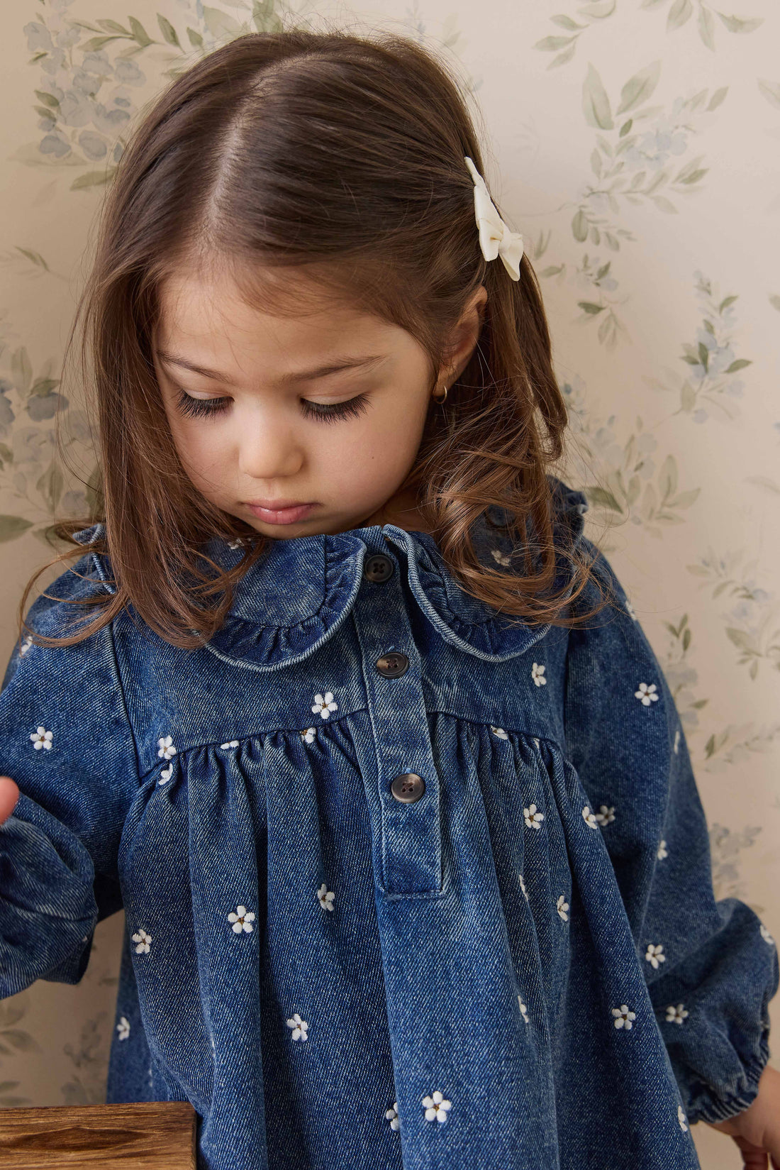 Ira Dress-Josie Floral Denim Childrens Dress from Jamie Kay Australia