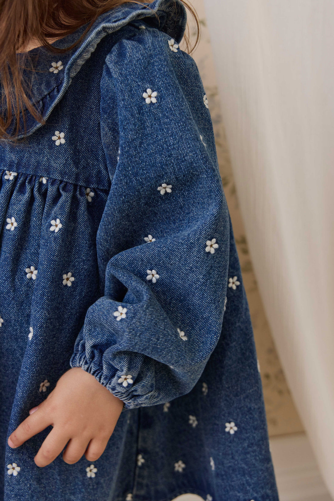 Ira Dress-Josie Floral Denim Childrens Dress from Jamie Kay Australia