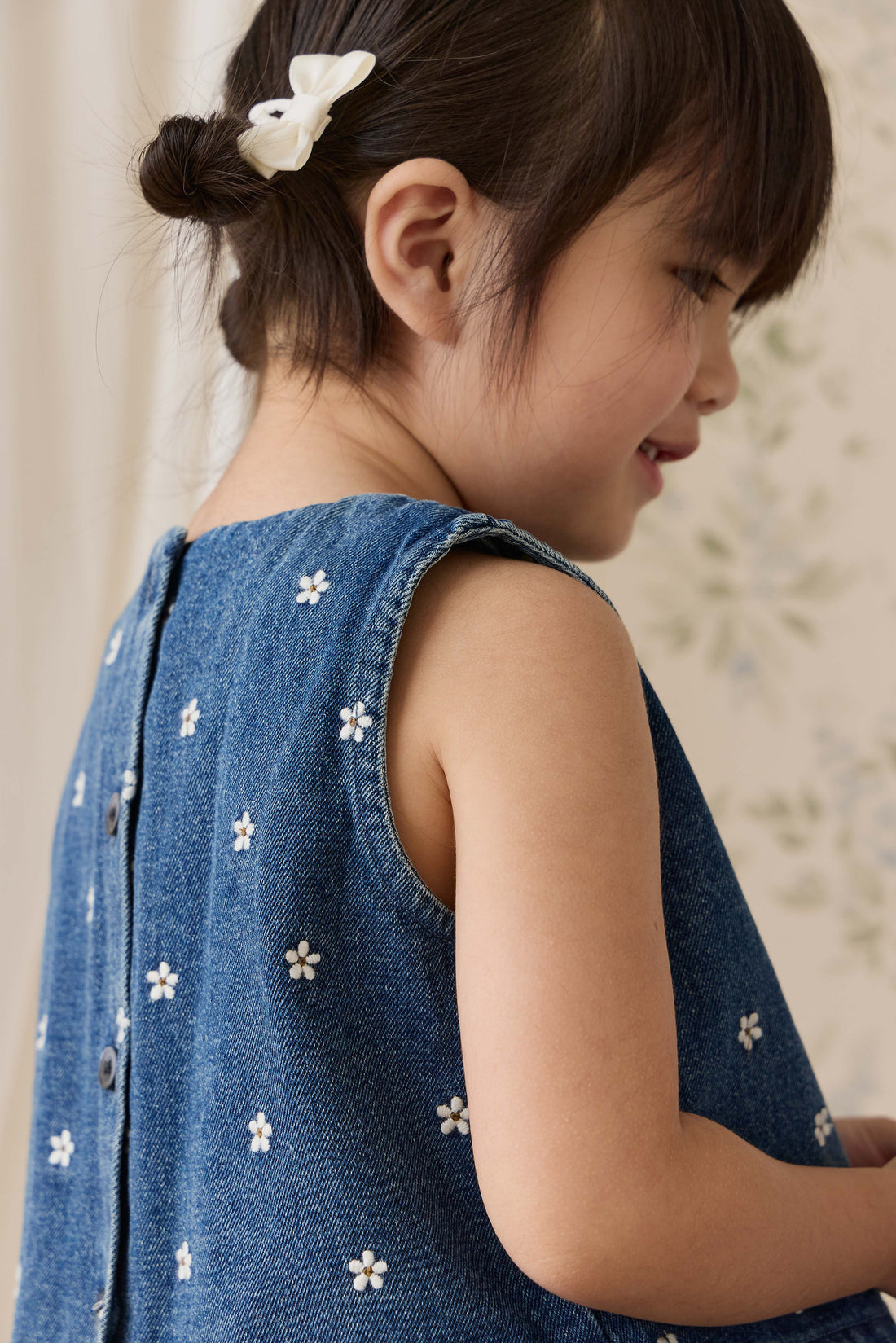 Etta Top-Josie Floral Denim Childrens Top from Jamie Kay Australia