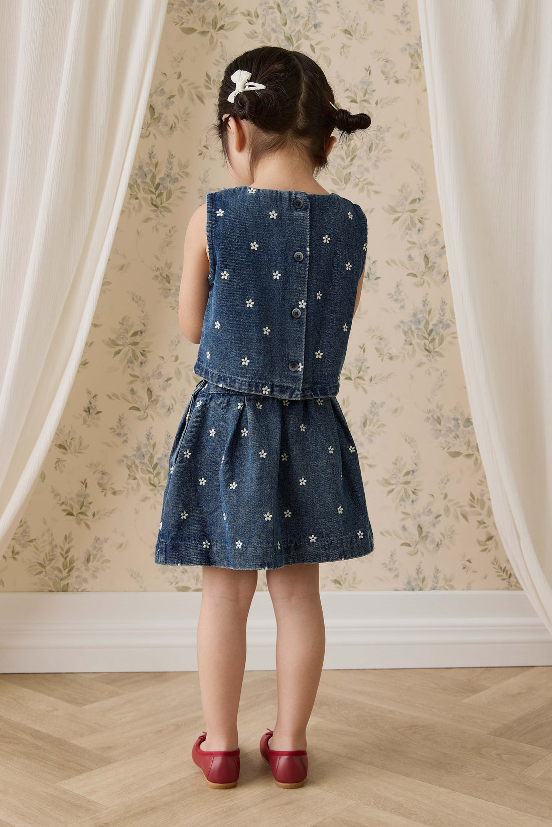 Etta Top-Josie Floral Denim Childrens Top from Jamie Kay Australia