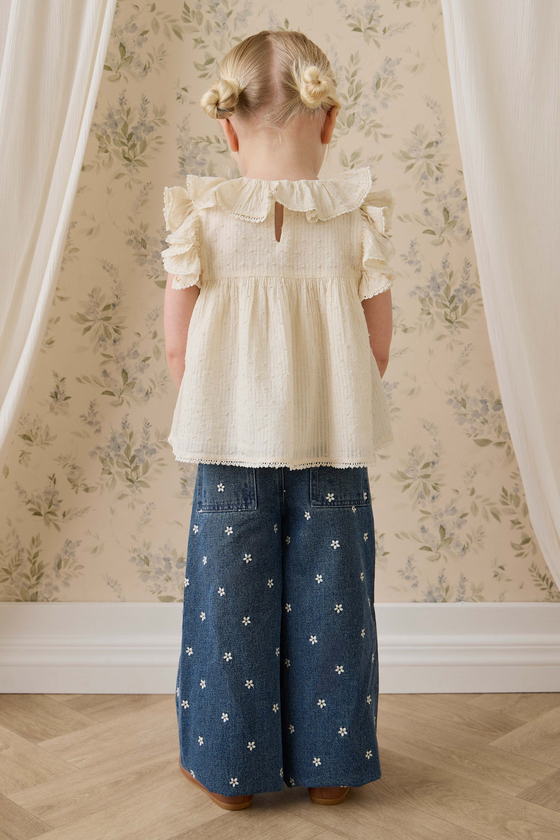 Organic Cotton Banks Blouse-Parchment Childrens Top from Jamie Kay Australia