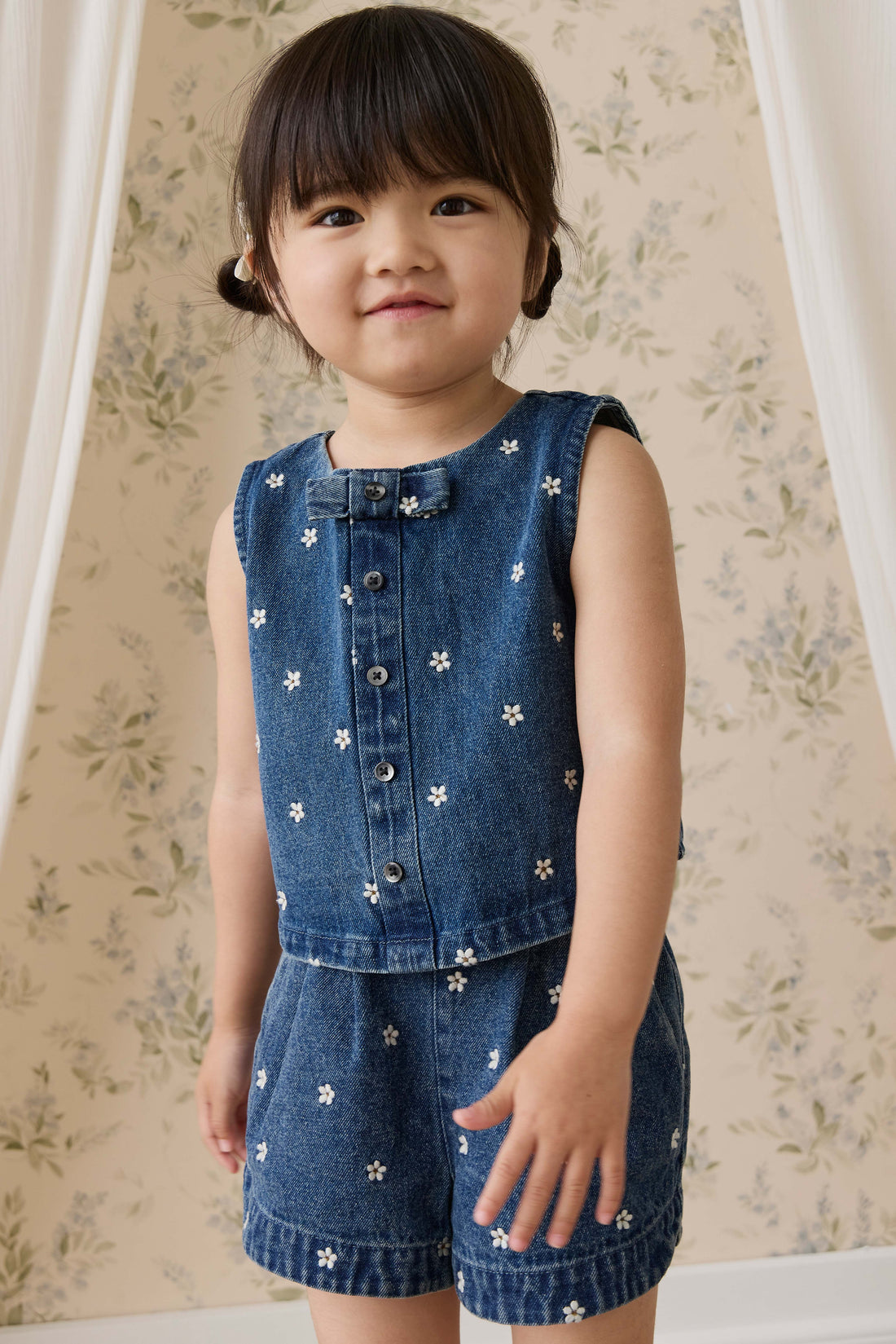 Jardine Short-Josie Floral Denim Childrens Shorts from Jamie Kay Australia