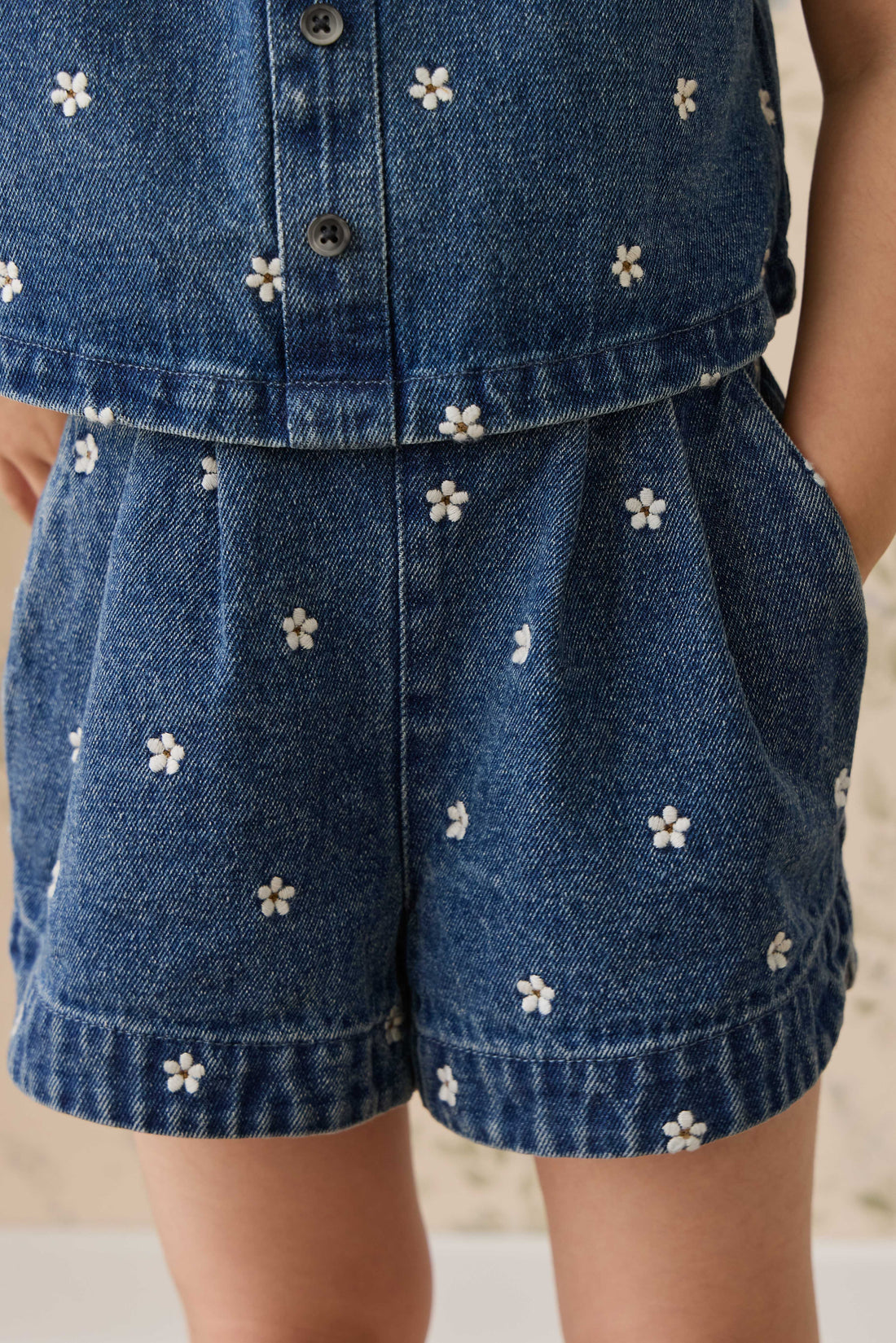 Jardine Short-Josie Floral Denim Childrens Shorts from Jamie Kay Australia