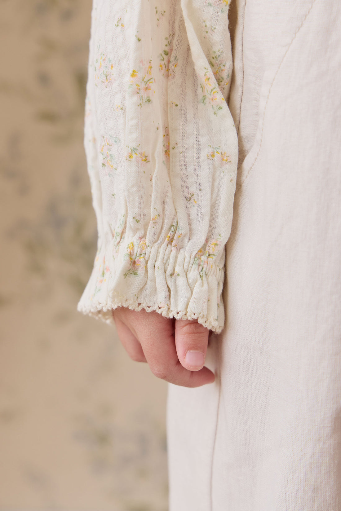 Organic Cotton Cecile Top-Justine Parchment Childrens Top from Jamie Kay Australia