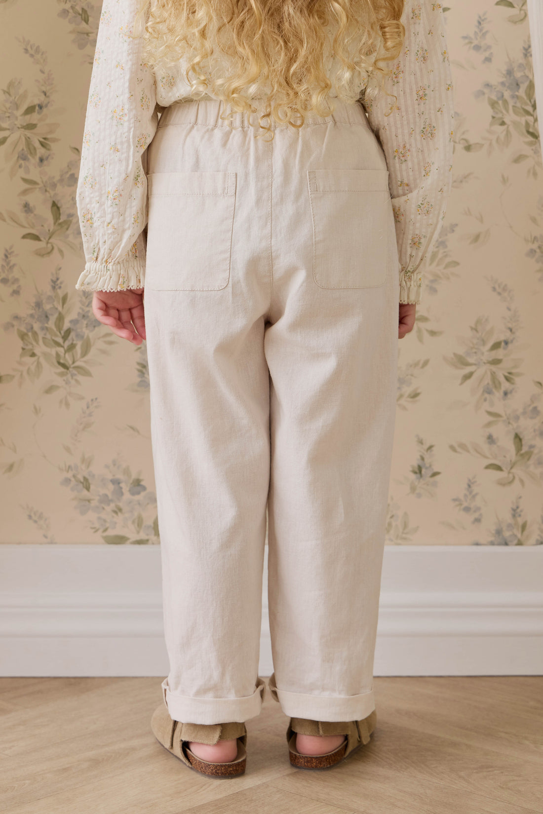 Ali Linen/Cotton Pant-Natural Childrens Pant from Jamie Kay Australia