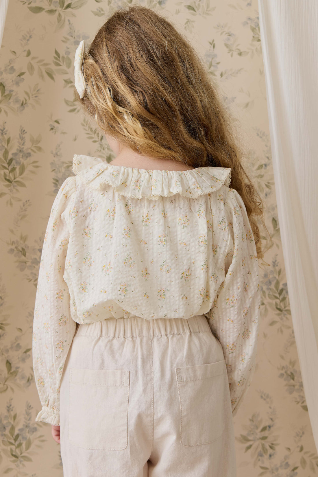 Organic Cotton Cecile Top-Justine Parchment Childrens Top from Jamie Kay Australia