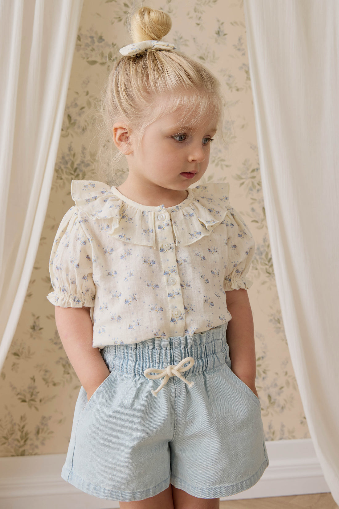 Organic Cotton Muslin Alora Top-Molly Blue Childrens Top from Jamie Kay Australia