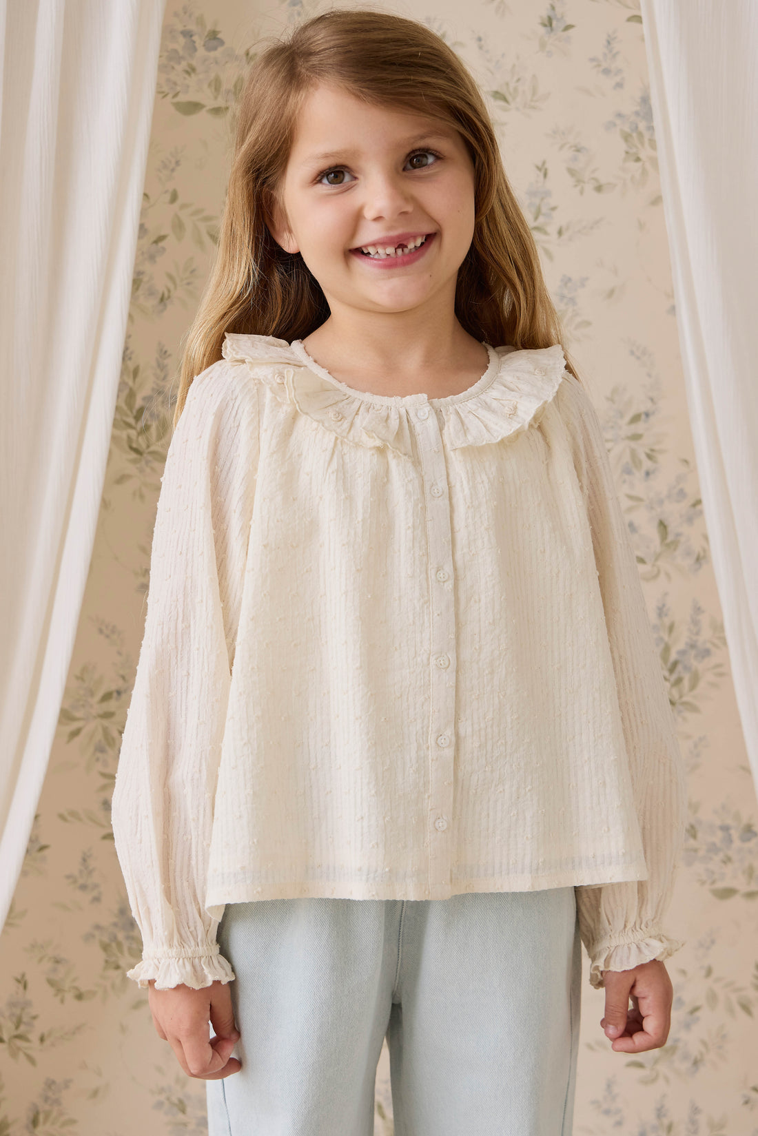 Organic Cotton Cecile Top-Parchment Childrens Top from Jamie Kay Australia