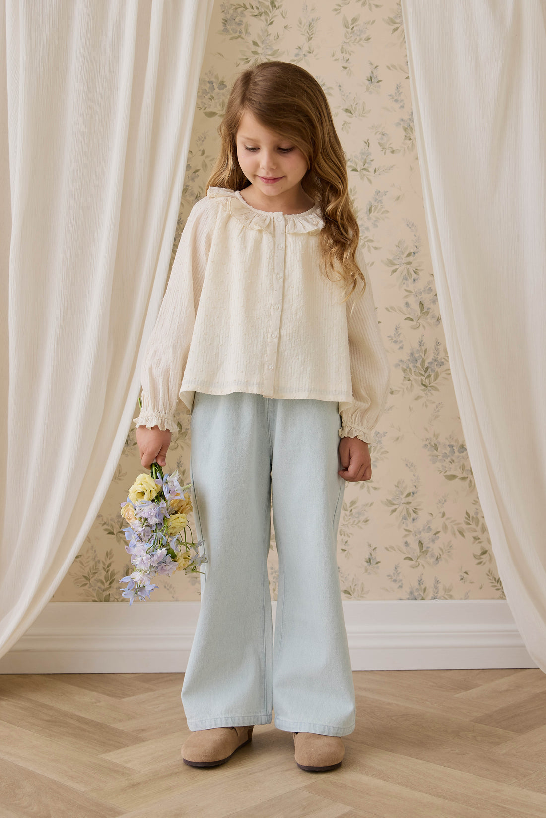 Organic Cotton Cecile Top-Parchment Childrens Top from Jamie Kay Australia