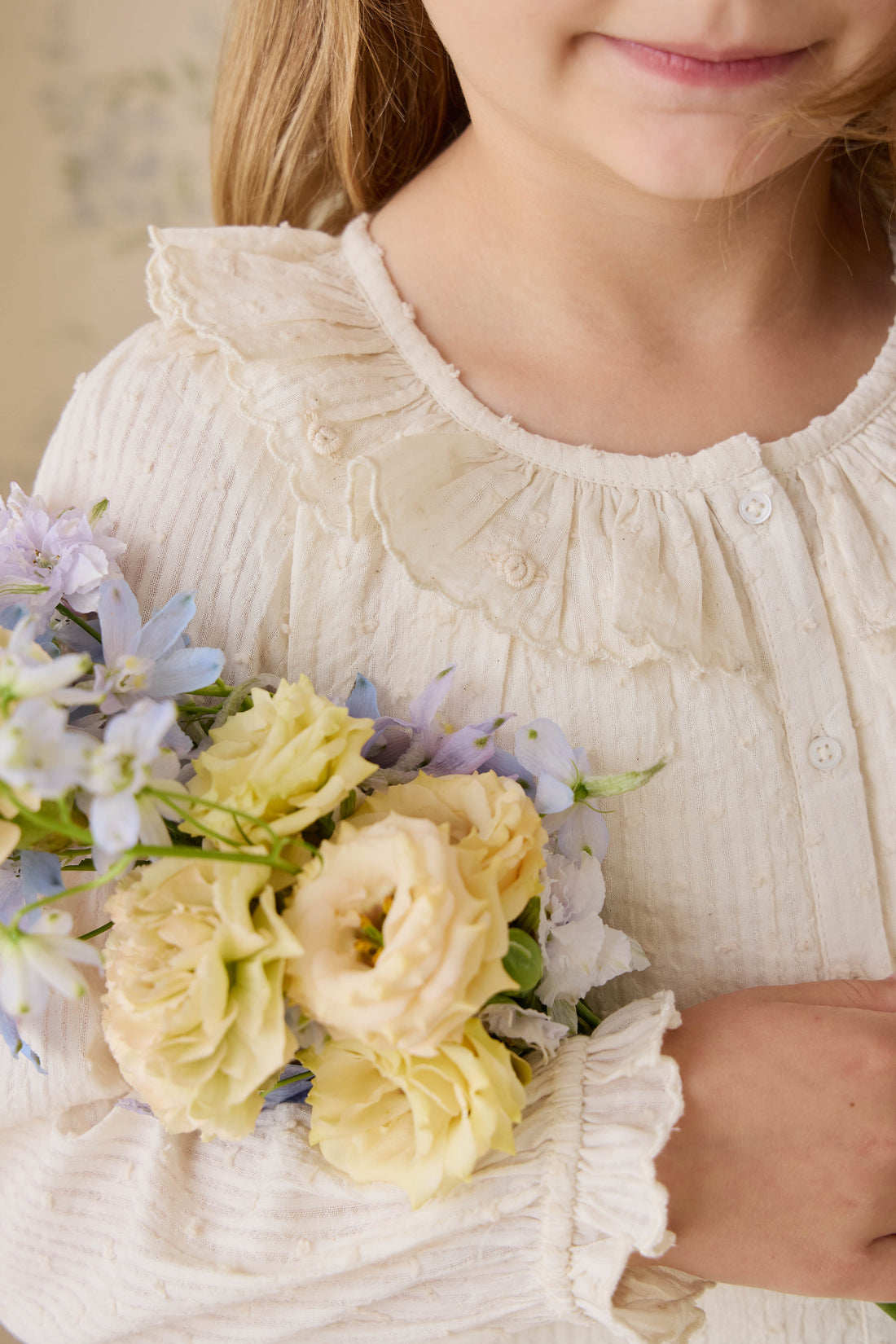 Organic Cotton Cecile Top-Parchment Childrens Top from Jamie Kay Australia