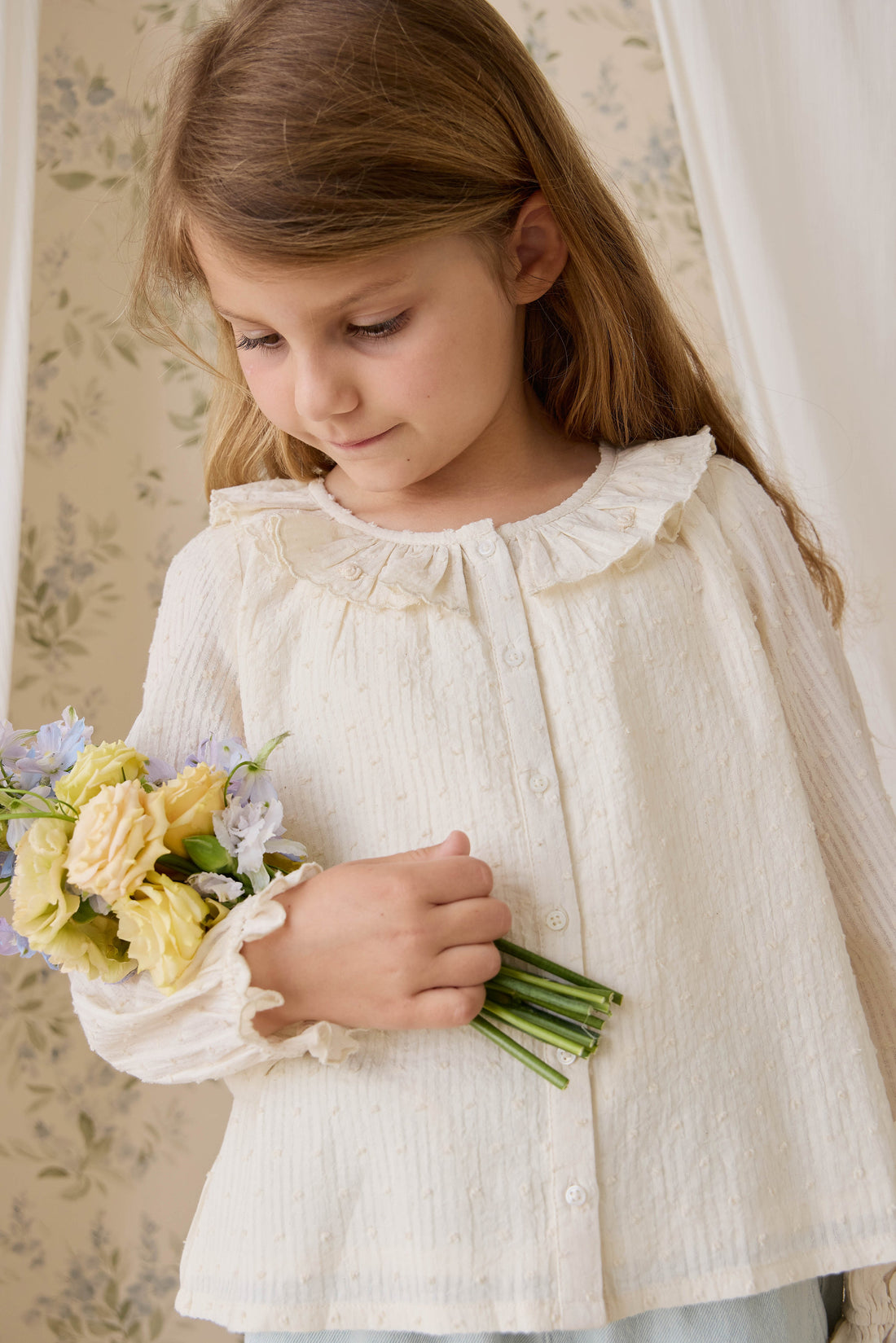 Organic Cotton Cecile Top-Parchment Childrens Top from Jamie Kay Australia