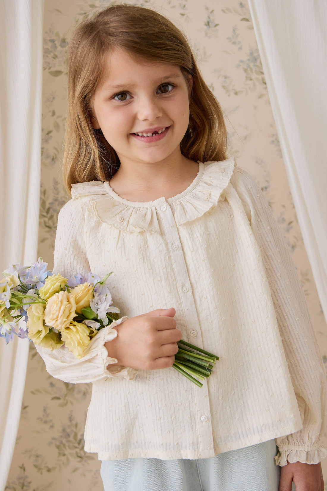 Organic Cotton Cecile Top-Parchment Childrens Top from Jamie Kay Australia