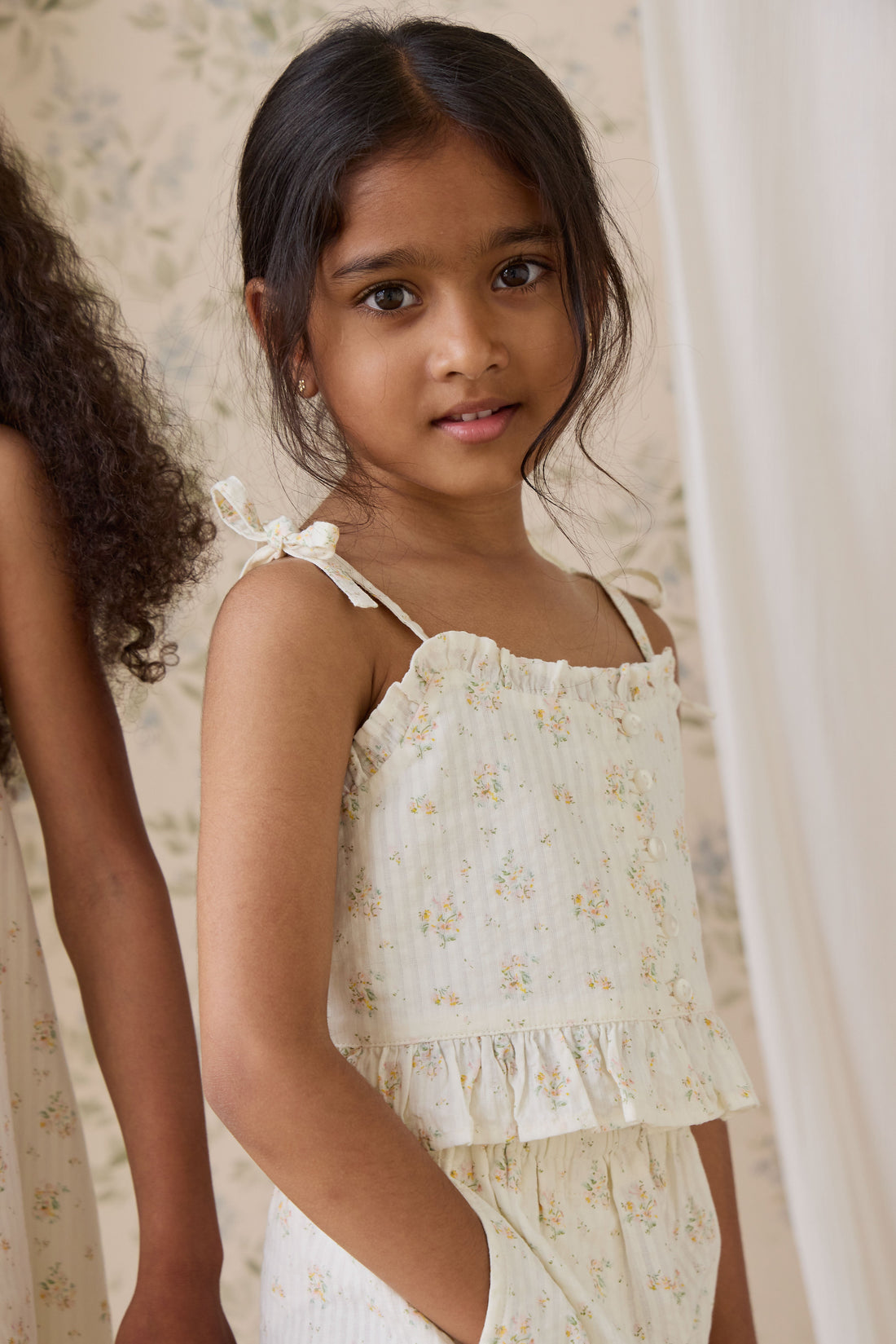 Organic Cotton Mirabel Top-Justine Parchment Childrens Top from Jamie Kay Australia