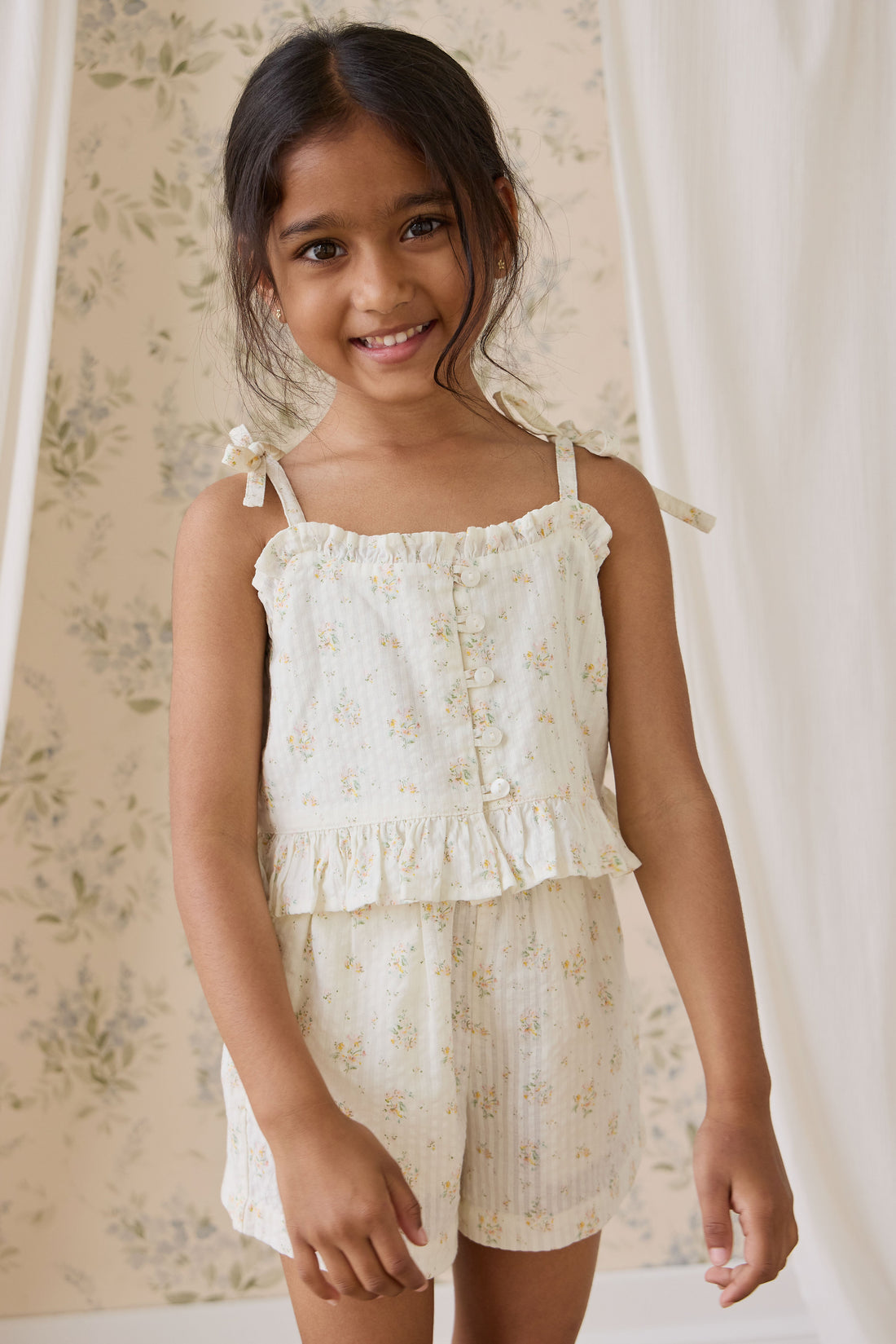 Organic Cotton Selah Short-Justine Parchment Childrens Shorts from Jamie Kay Australia