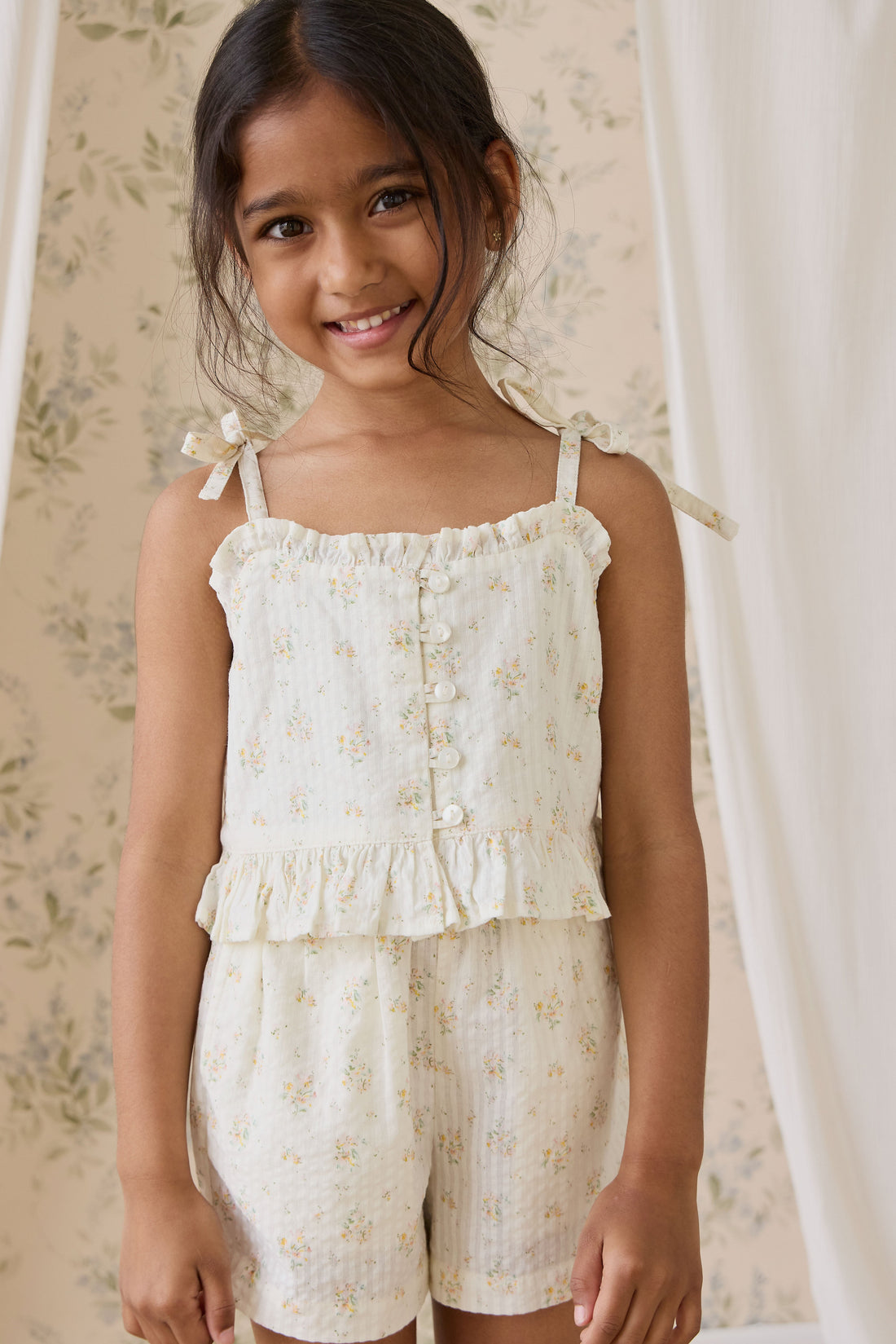 Organic Cotton Mirabel Top-Justine Parchment Childrens Top from Jamie Kay Australia