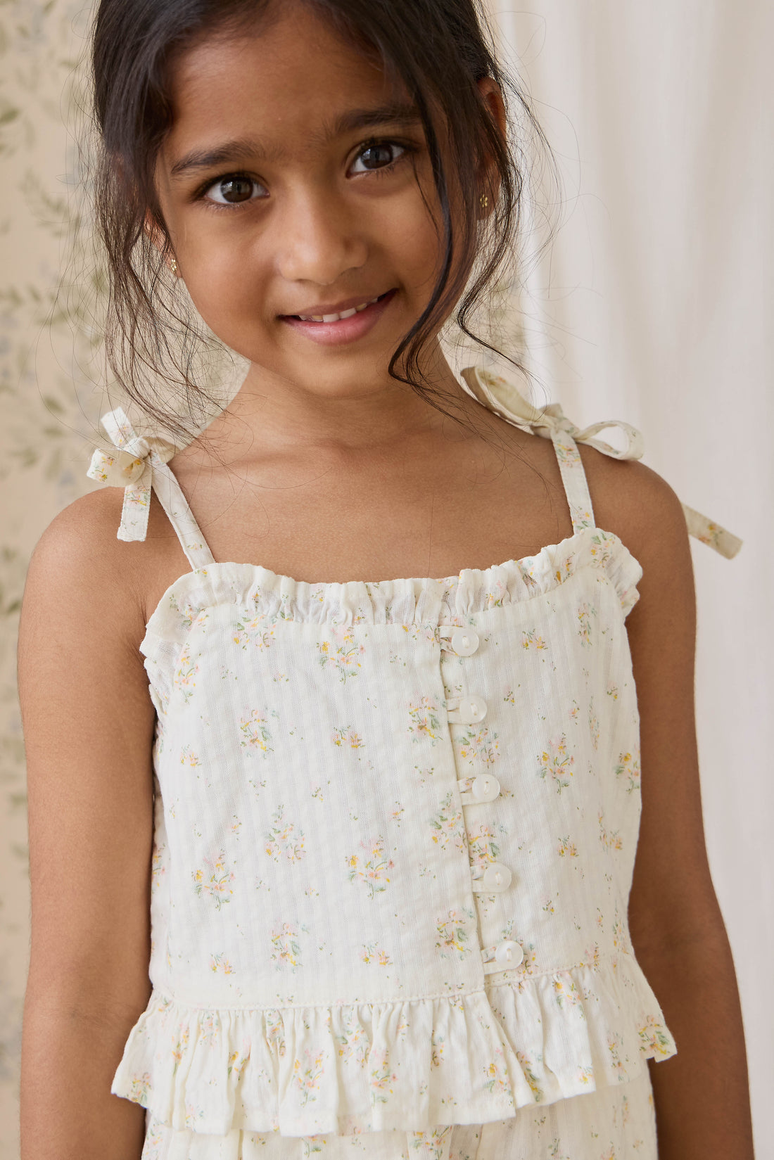 Organic Cotton Mirabel Top-Justine Parchment Childrens Top from Jamie Kay Australia