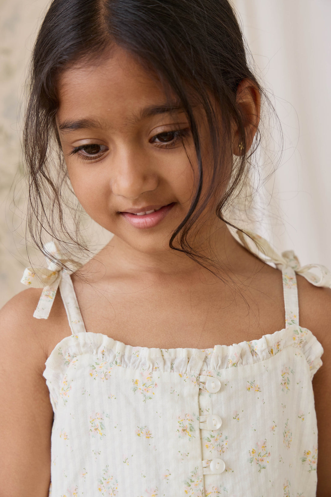 Organic Cotton Mirabel Top-Justine Parchment Childrens Top from Jamie Kay Australia