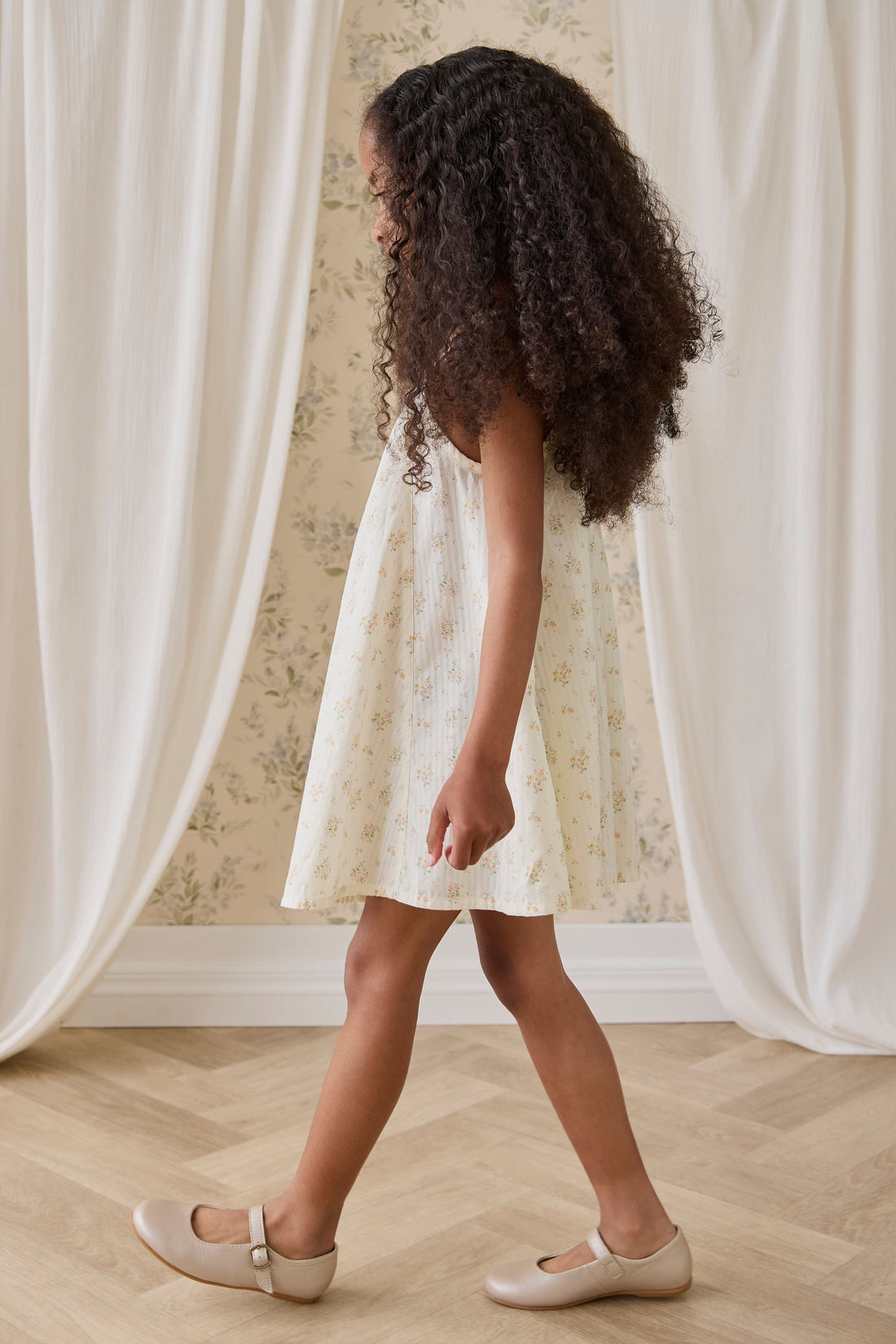 Organic Cotton Cosette Dress-Justine Parchment Childrens Dress from Jamie Kay Australia