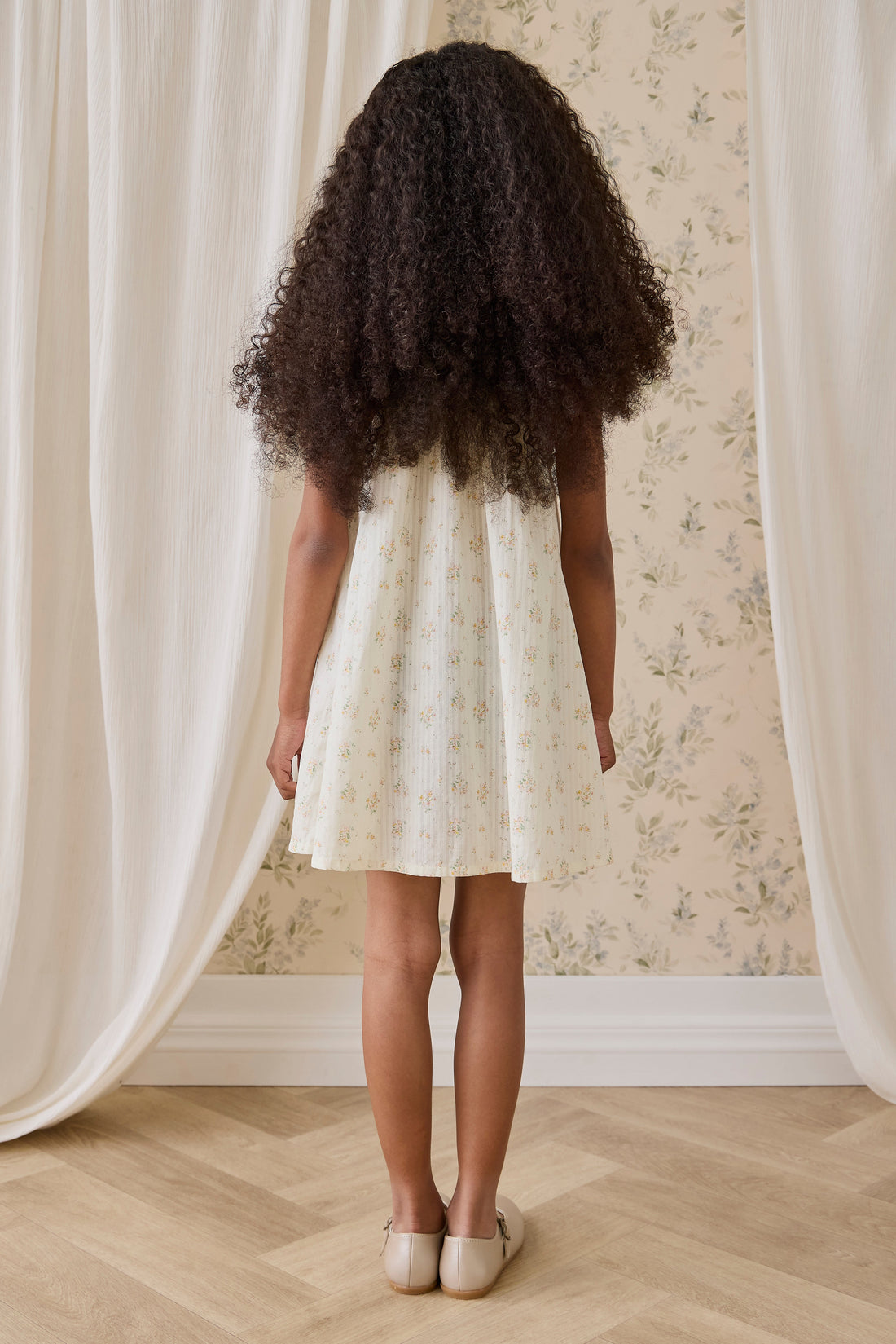 Organic Cotton Cosette Dress-Justine Parchment Childrens Dress from Jamie Kay Australia