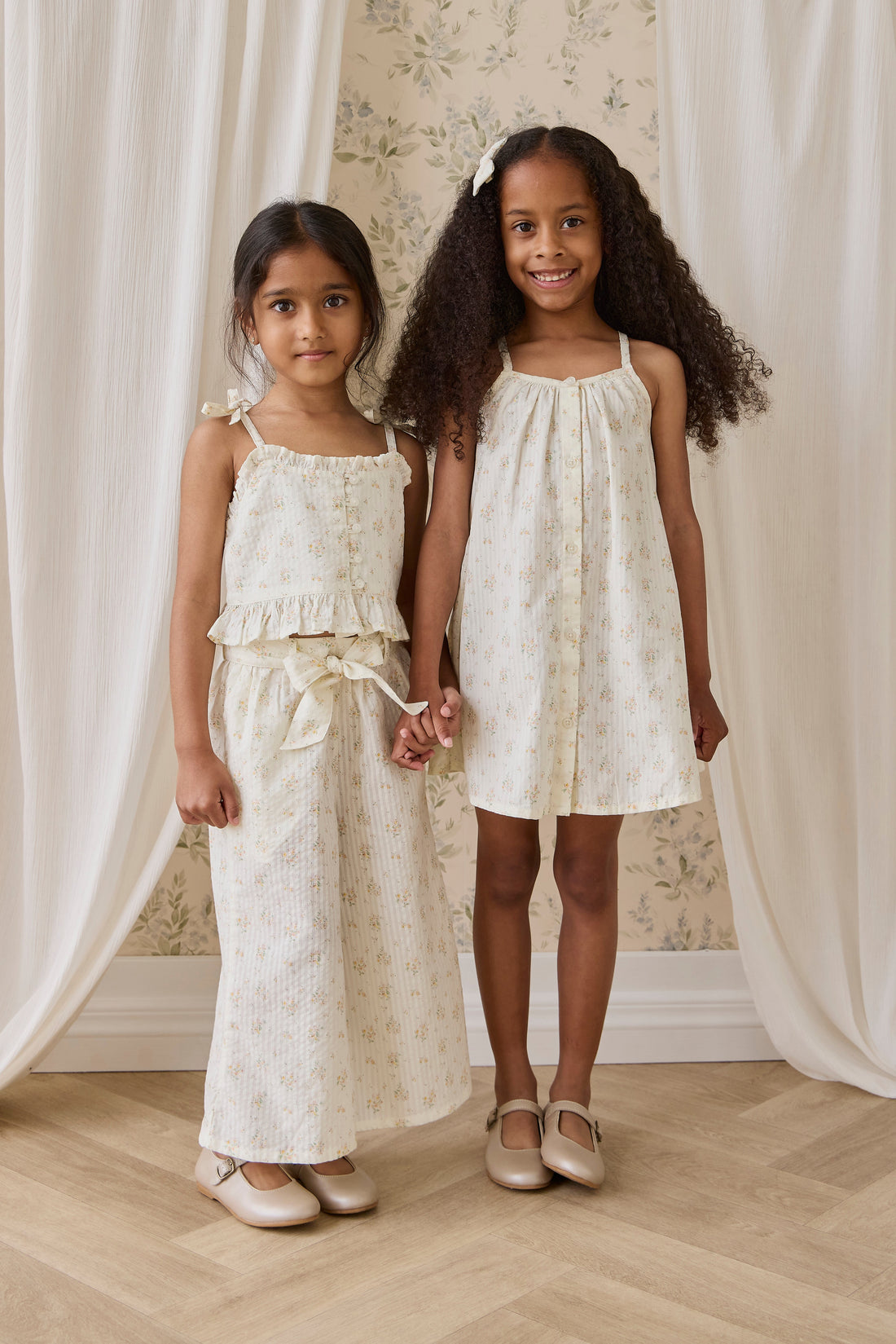 Organic Cotton Cosette Dress-Justine Parchment Childrens Dress from Jamie Kay Australia