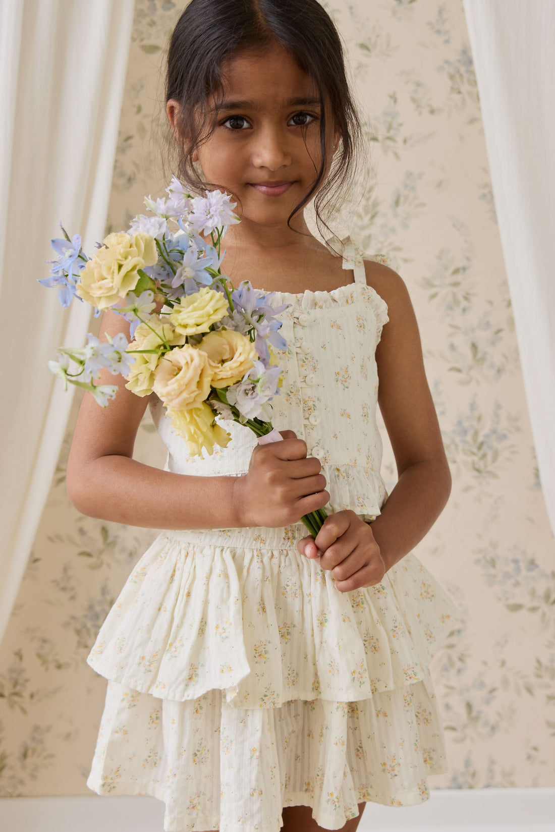 Organic Cotton Cosette Skirt-Justine Parchment Childrens Skirt from Jamie Kay Australia