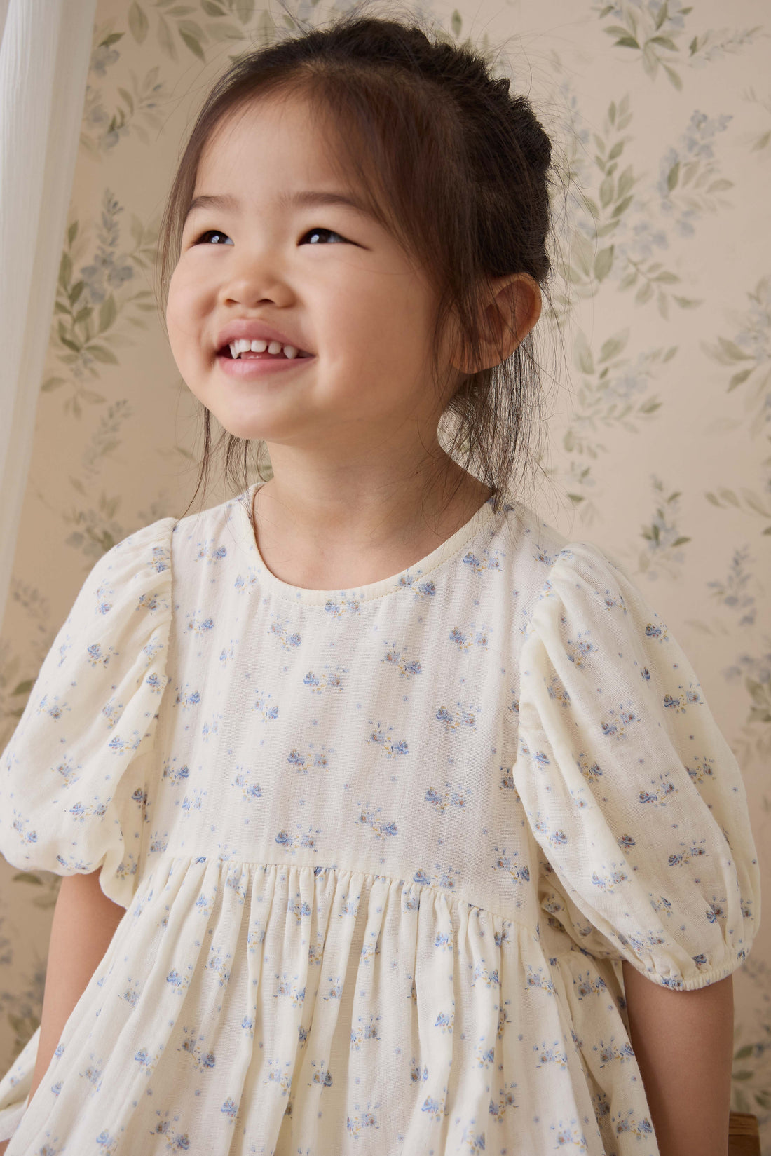Organic Cotton Muslin Frannie Dress-Molly Blue Childrens Dress from Jamie Kay Australia