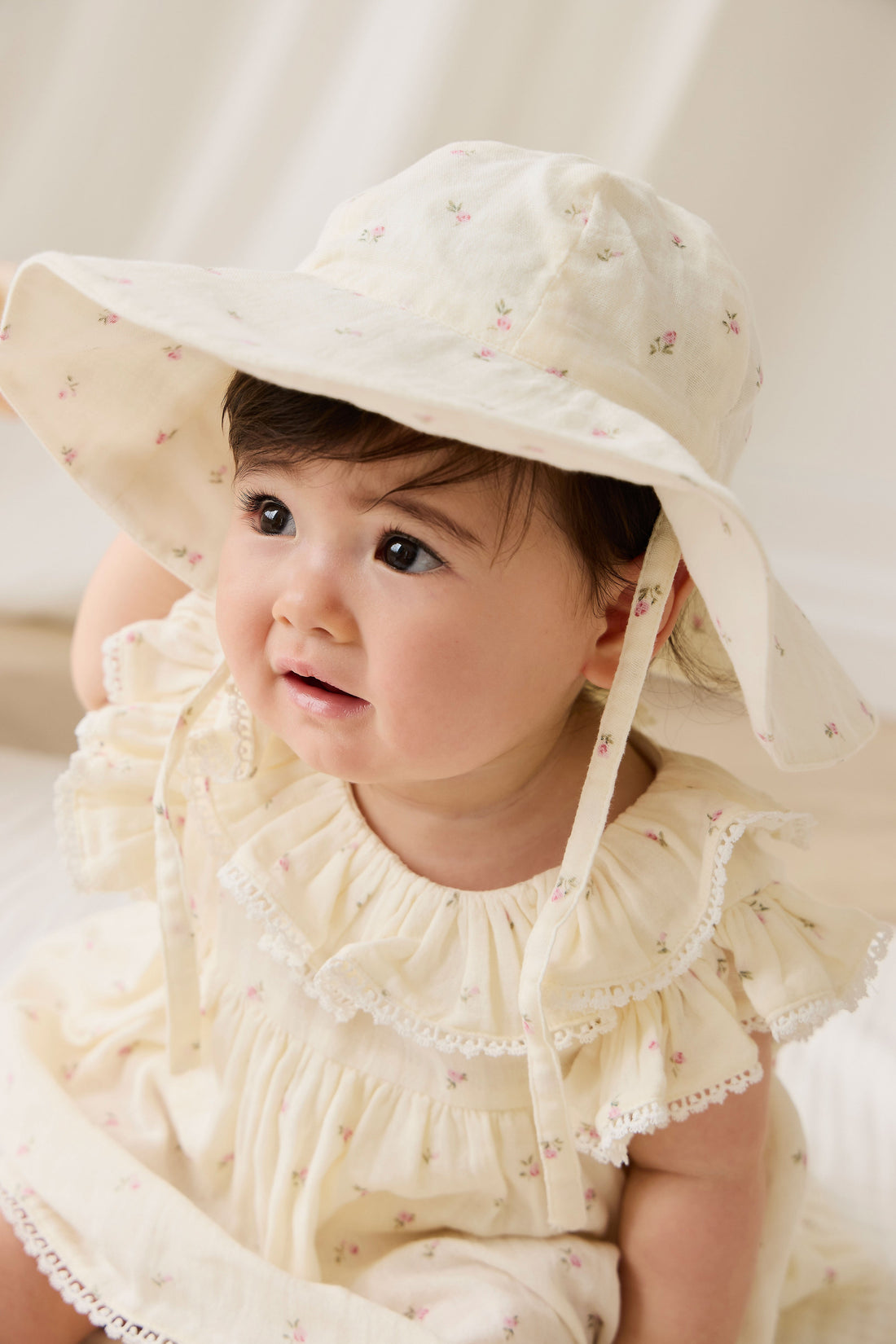 Organic Cotton Muslin Noelle Hat - Willow Rose Childrens Hat from Jamie Kay Australia