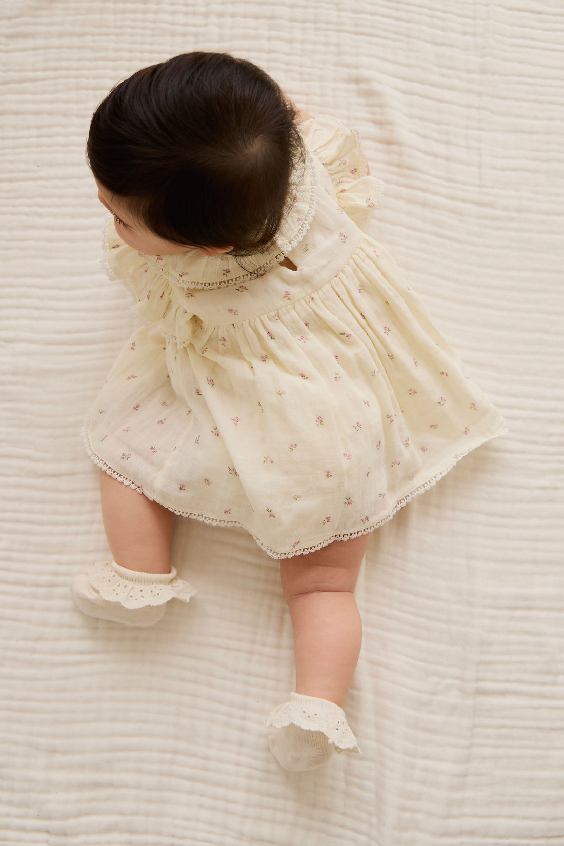 Organic Cotton Muslin Frannie Playsuit - Willow Rose Childrens Playsuit from Jamie Kay Australia