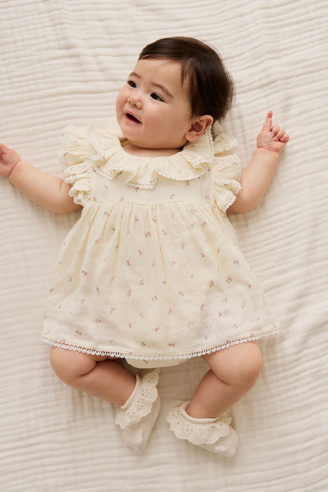 Organic Cotton Muslin Frannie Playsuit - Willow Rose Childrens Playsuit from Jamie Kay Australia