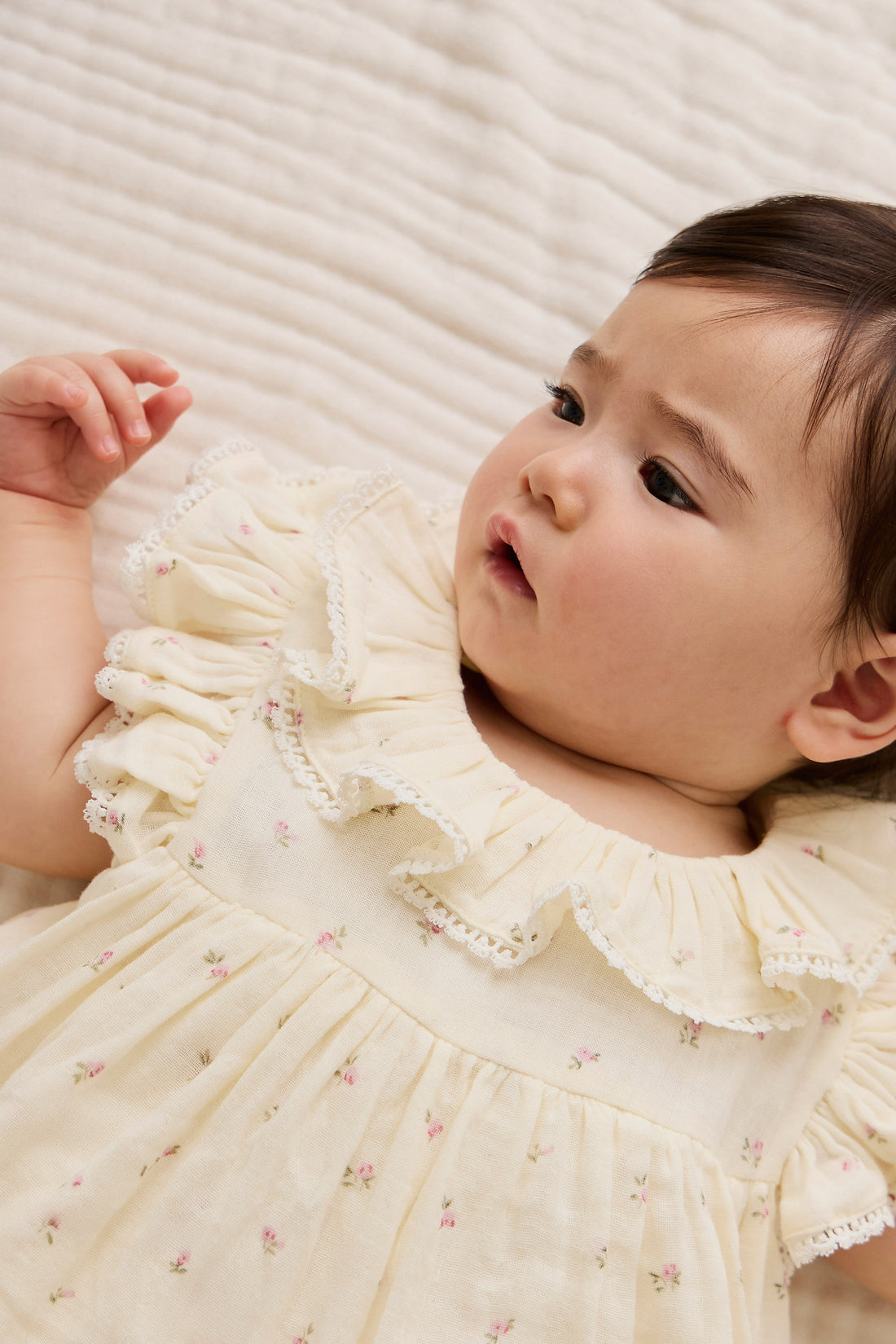 Organic Cotton Muslin Frannie Playsuit - Willow Rose Childrens Playsuit from Jamie Kay Australia