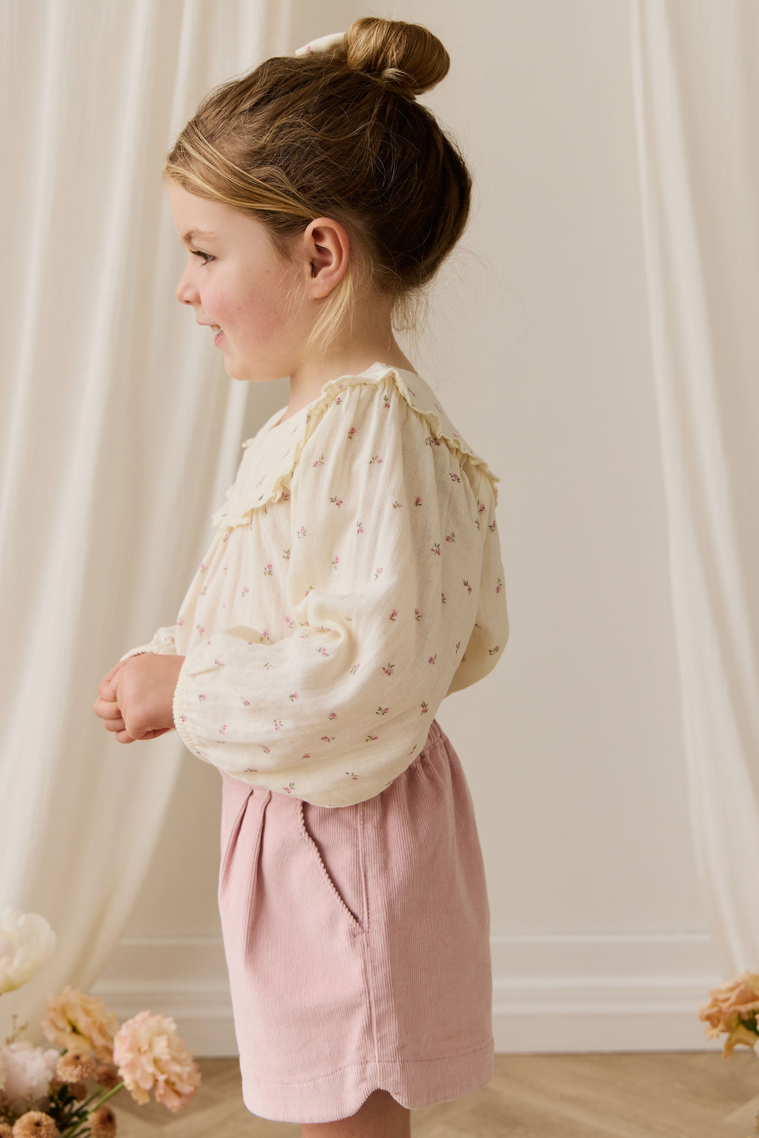Organic Cotton Muslin Amira Blouse - Willow Rose Childrens Top from Jamie Kay Australia