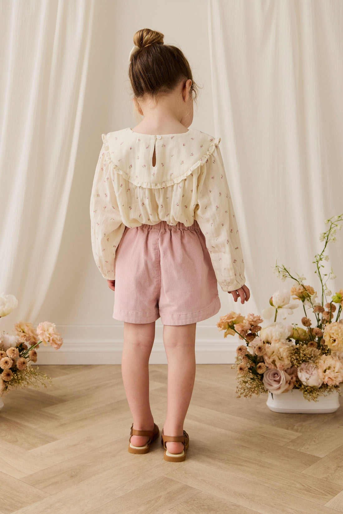 Organic Cotton Muslin Amira Blouse - Willow Rose Childrens Top from Jamie Kay Australia