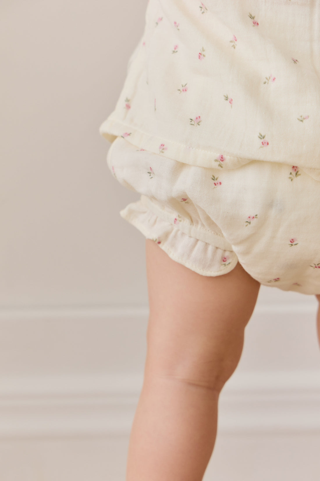 Organic Cotton Muslin Frill Bloomer - Willow Rose Childrens Bloomer from Jamie Kay Australia