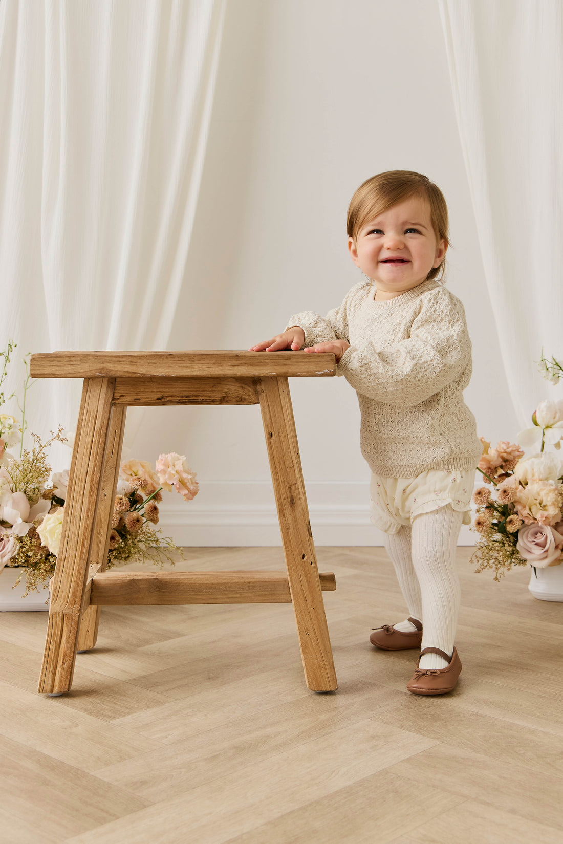 Organic Cotton Muslin Frill Bloomer - Willow Rose Childrens Bloomer from Jamie Kay Australia