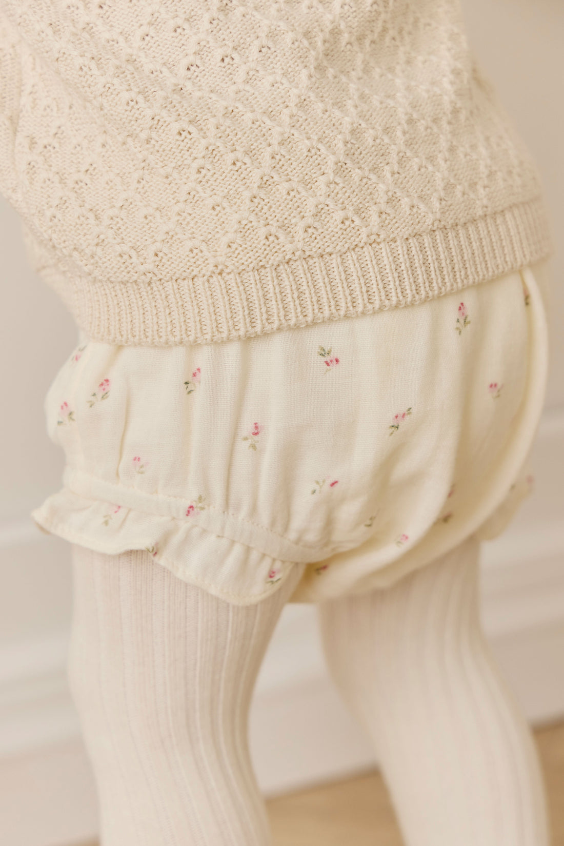 Organic Cotton Muslin Frill Bloomer - Willow Rose Childrens Bloomer from Jamie Kay Australia
