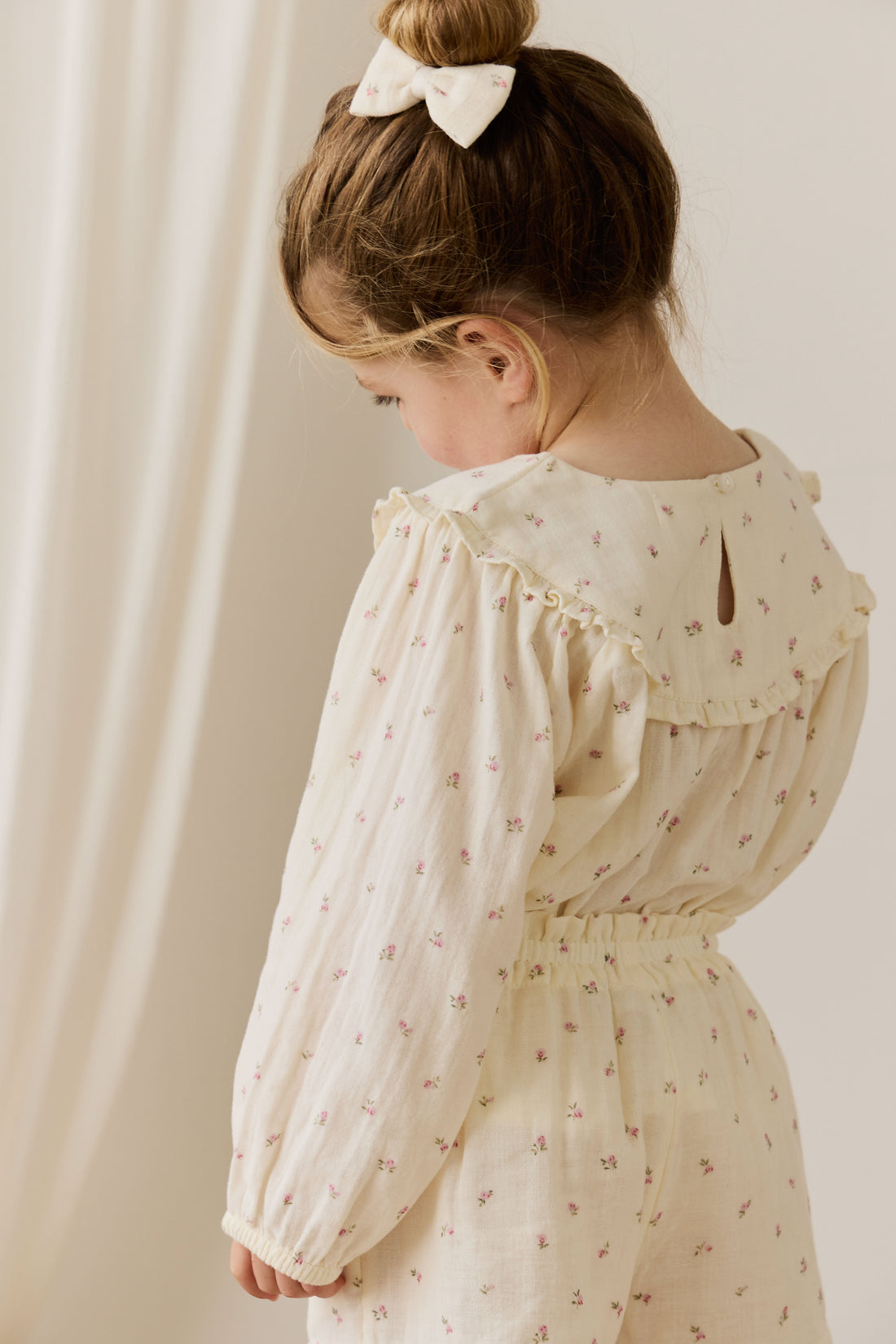 Organic Cotton Muslin Amira Blouse - Willow Rose Childrens Top from Jamie Kay Australia