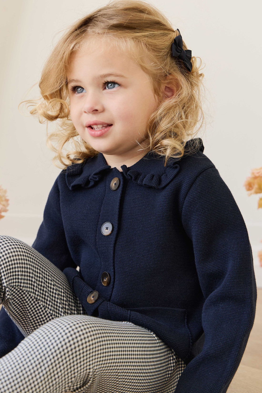 Organic Cotton Everyday Legging - Dash Gingham Navy Childrens Legging from Jamie Kay Australia