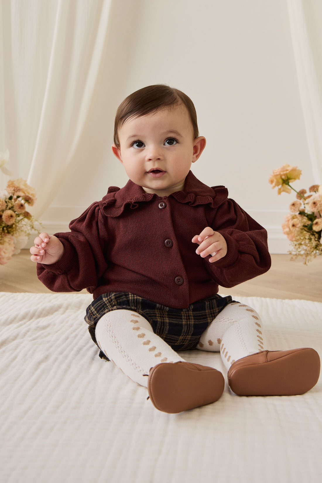 Mary Tight - Mary Heart Jacquard Childrens Tights from Jamie Kay Australia
