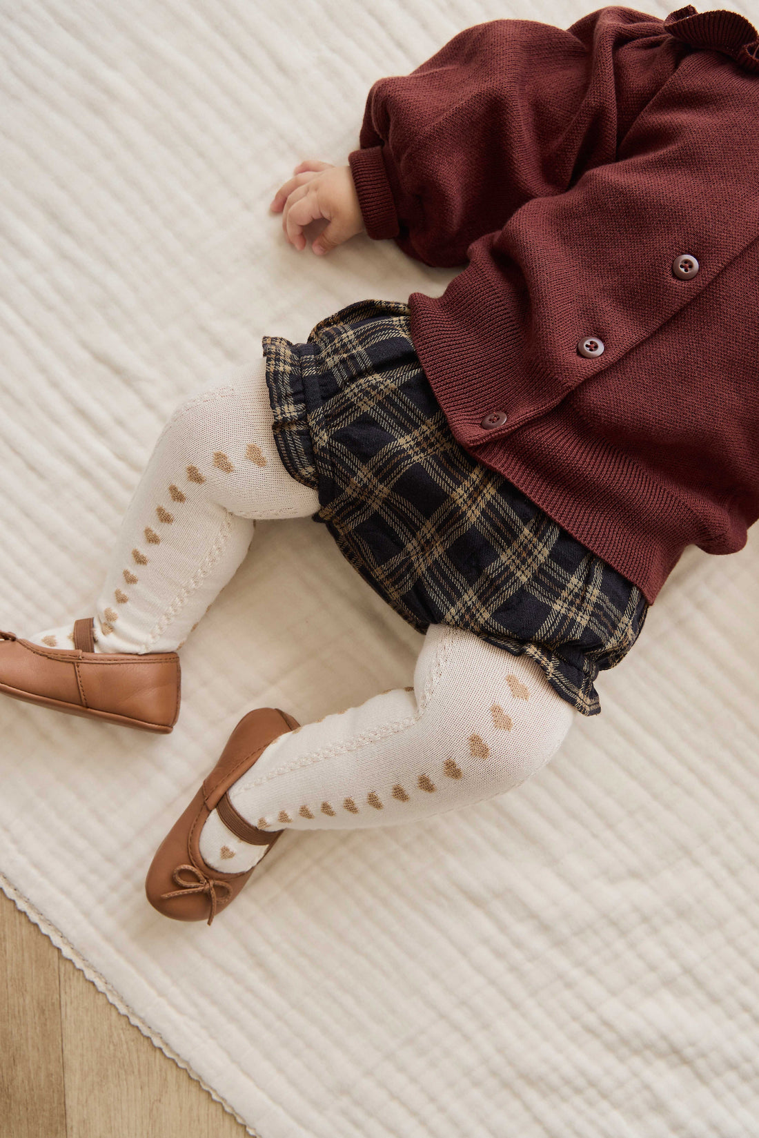 Mary Tight - Mary Heart Jacquard Childrens Tights from Jamie Kay Australia