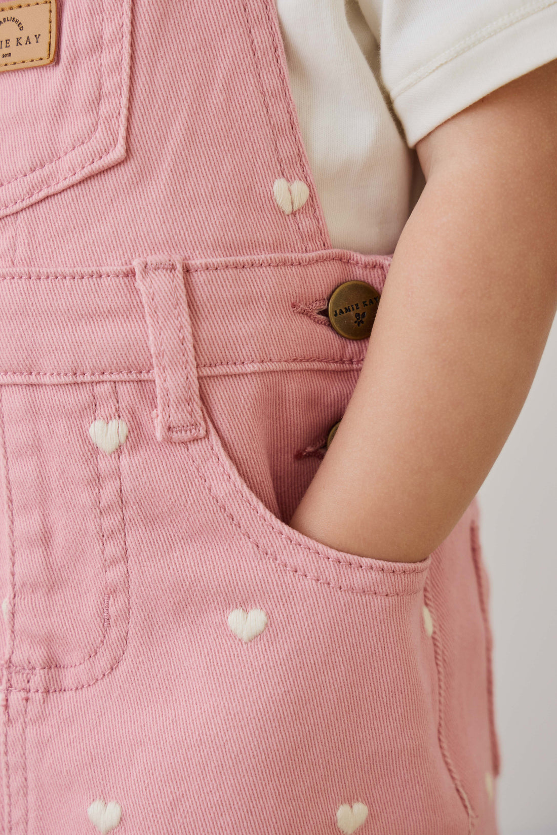 Classic Overall Dress - Petite Heart Rose Childrens Dress from Jamie Kay Australia