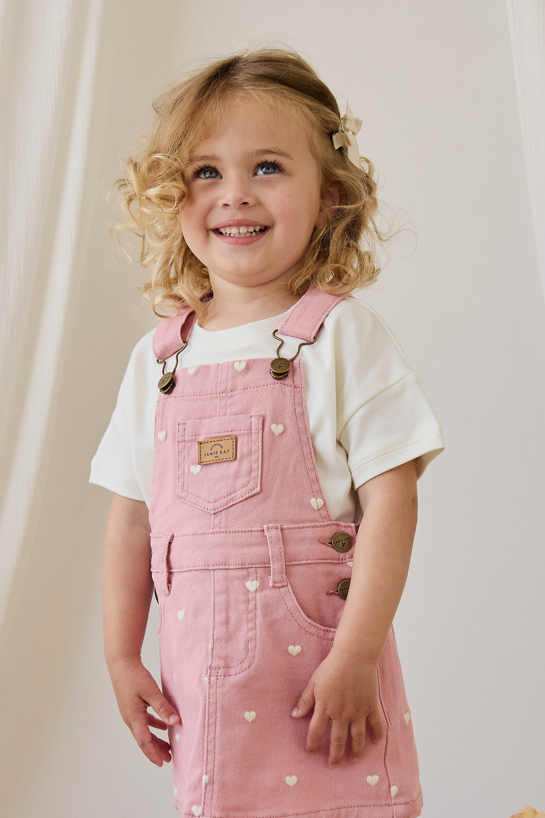 Classic Overall Dress - Petite Heart Rose Childrens Dress from Jamie Kay Australia