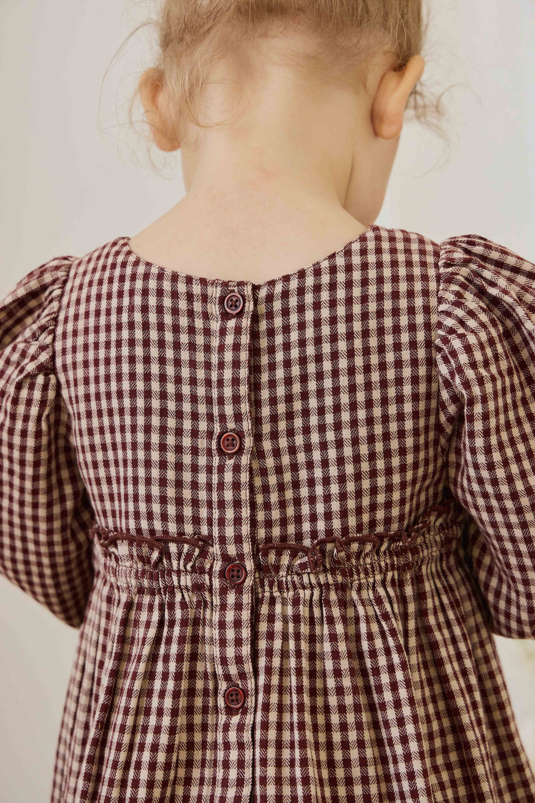 Organic Cotton Cecile Dress - Cinnamon Gingham Childrens Dress from Jamie Kay Australia