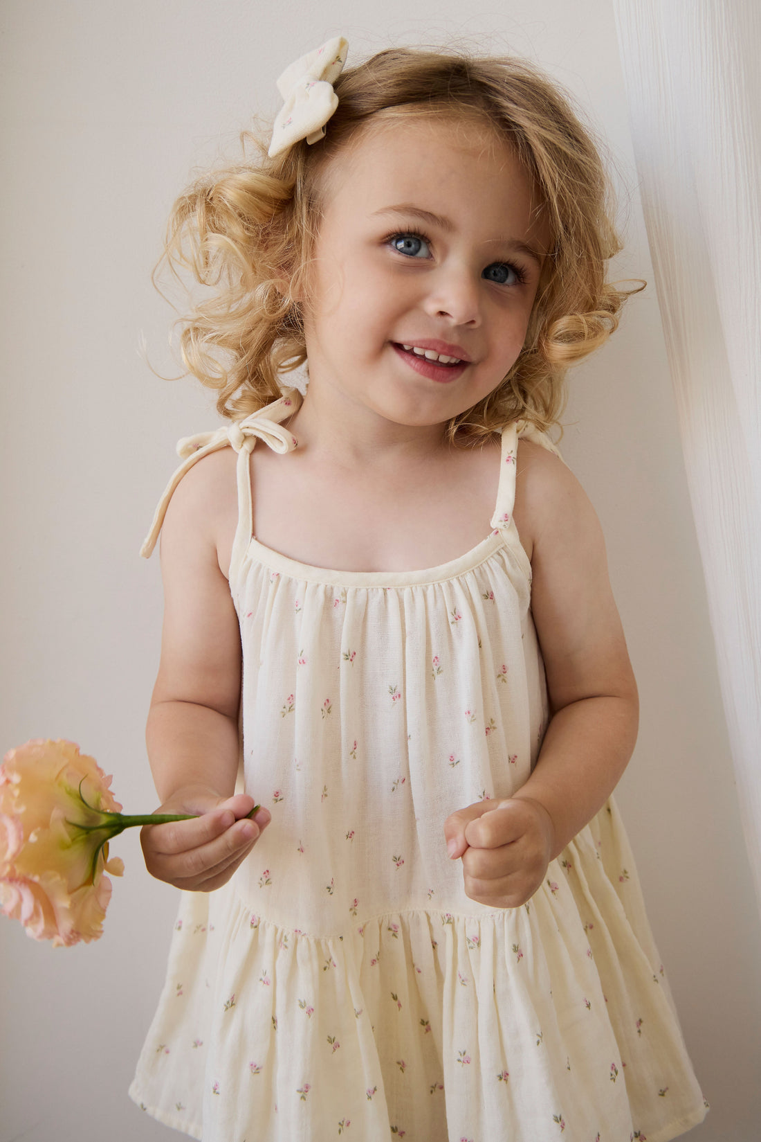 Organic Cotton Muslin Winnie Dress - Willow Rose Childrens Dress from Jamie Kay Australia