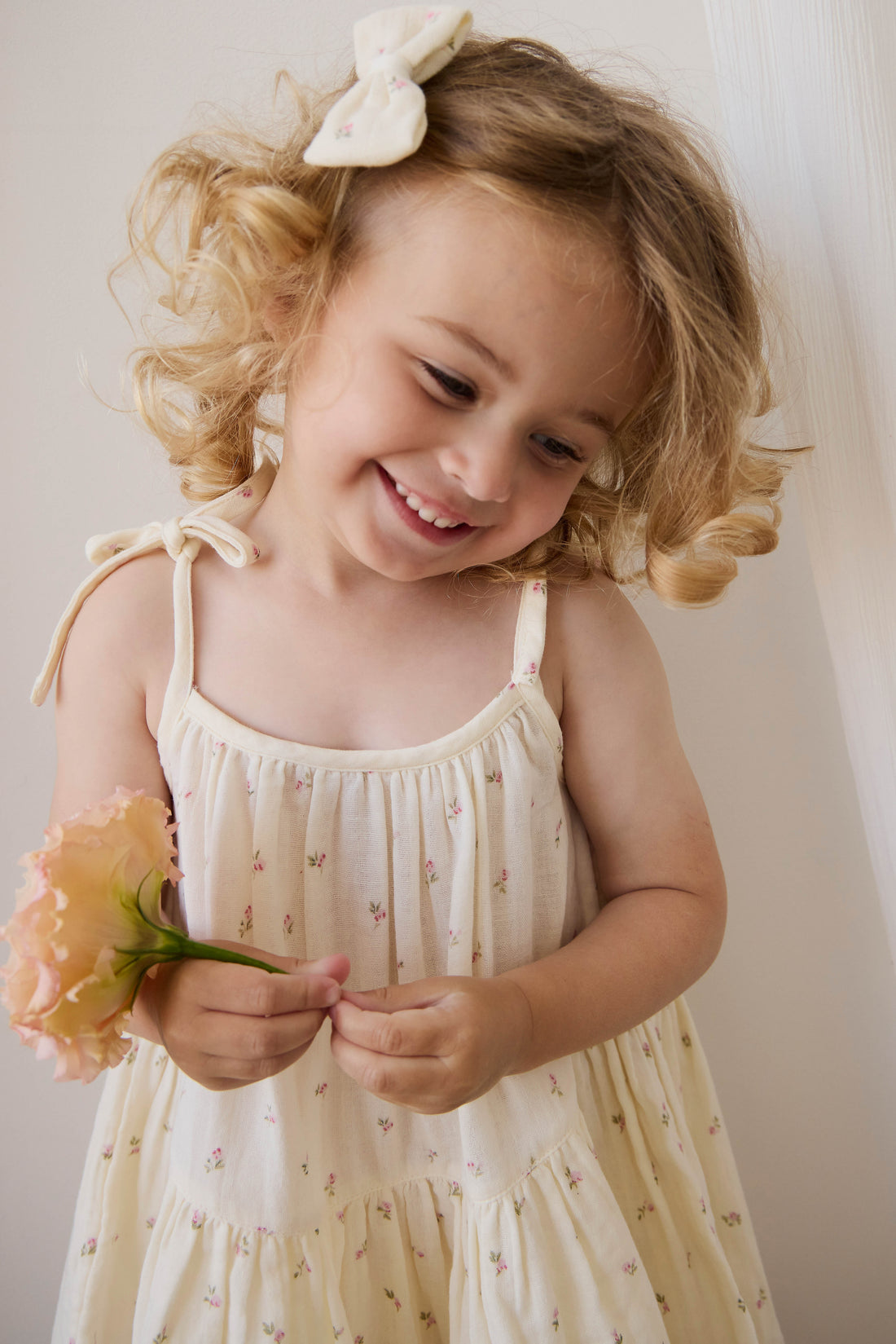 Organic Cotton Muslin Winnie Dress - Willow Rose Childrens Dress from Jamie Kay Australia