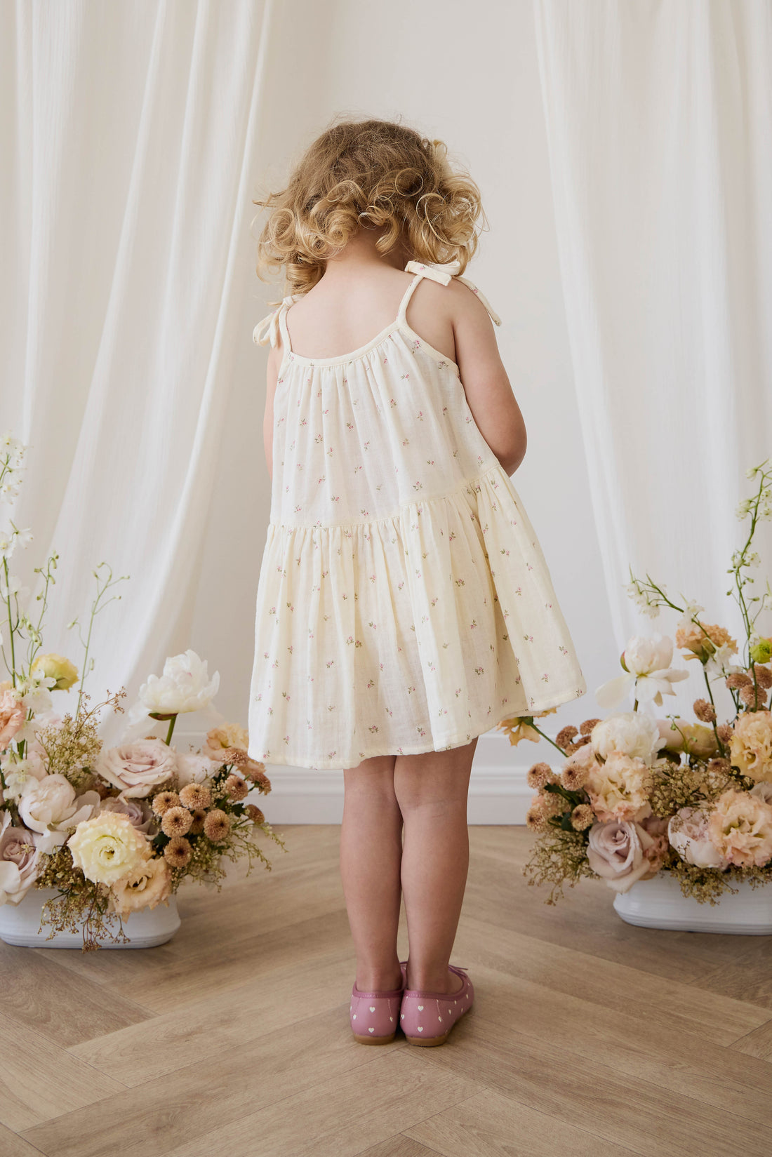 Organic Cotton Muslin Winnie Dress - Willow Rose Childrens Dress from Jamie Kay Australia