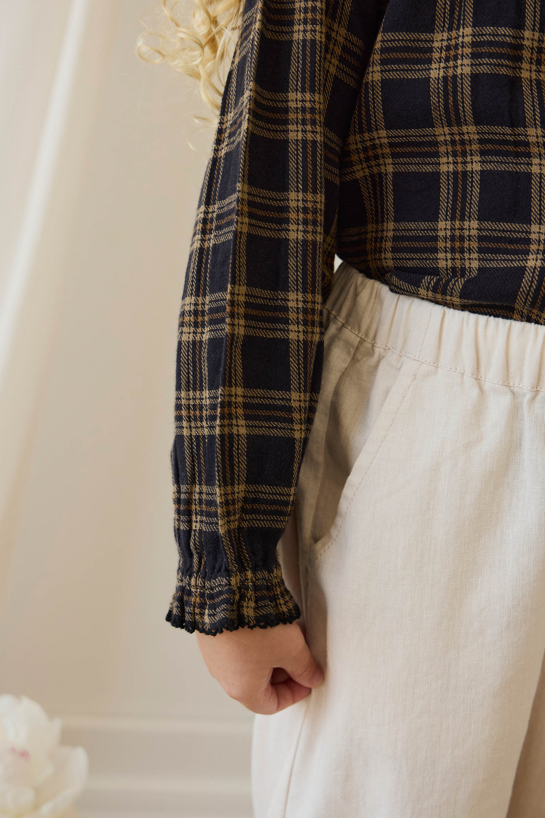 Organic Cotton Cecile Top - Woodland Check Childrens Top from Jamie Kay Australia