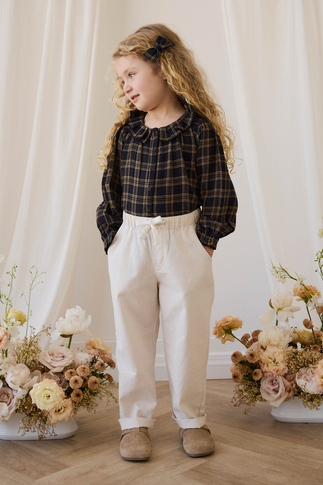 Organic Cotton Cecile Top - Woodland Check Childrens Top from Jamie Kay Australia